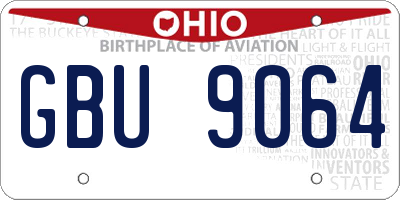 OH license plate GBU9064
