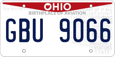 OH license plate GBU9066