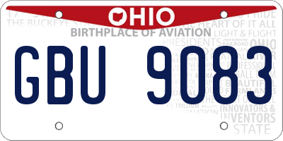 OH license plate GBU9083