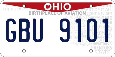 OH license plate GBU9101
