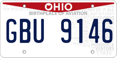 OH license plate GBU9146