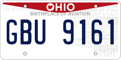 OH license plate GBU9161