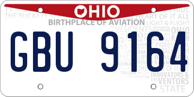 OH license plate GBU9164