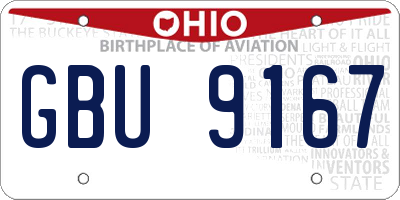OH license plate GBU9167