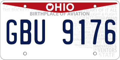 OH license plate GBU9176