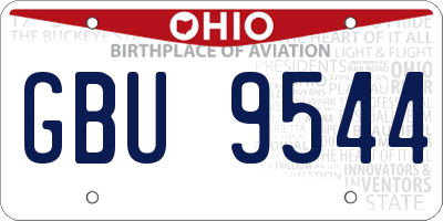 OH license plate GBU9544