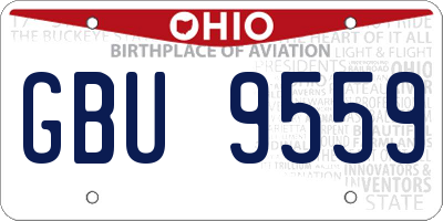 OH license plate GBU9559