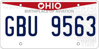 OH license plate GBU9563