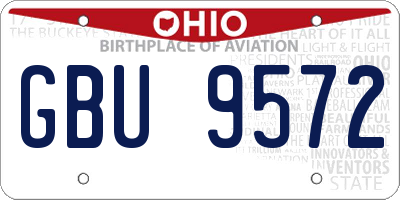 OH license plate GBU9572