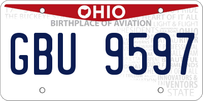 OH license plate GBU9597