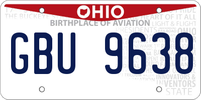 OH license plate GBU9638