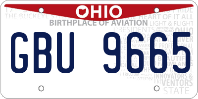 OH license plate GBU9665