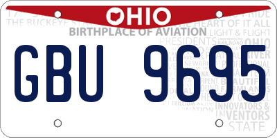OH license plate GBU9695