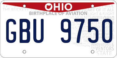 OH license plate GBU9750