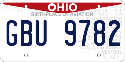 OH license plate GBU9782