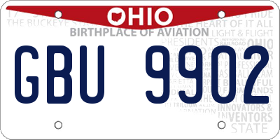OH license plate GBU9902