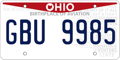 OH license plate GBU9985