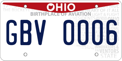 OH license plate GBV0006