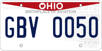 OH license plate GBV0050