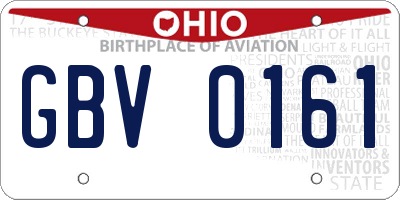 OH license plate GBV0161