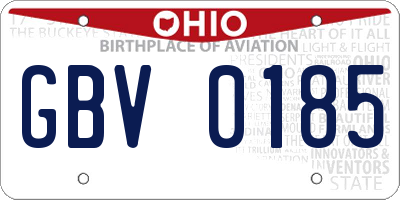 OH license plate GBV0185