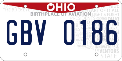 OH license plate GBV0186