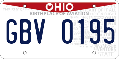 OH license plate GBV0195