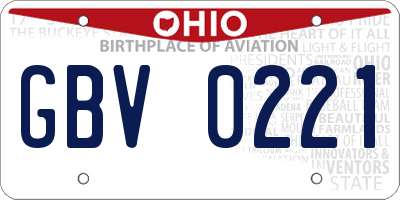 OH license plate GBV0221