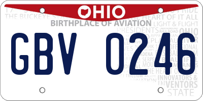 OH license plate GBV0246