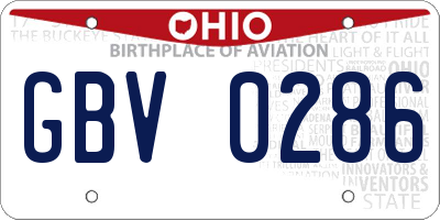 OH license plate GBV0286