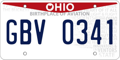 OH license plate GBV0341