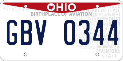 OH license plate GBV0344