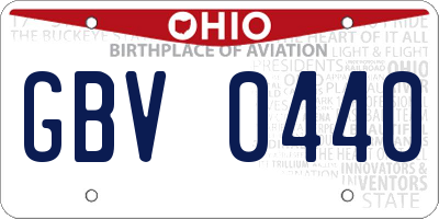 OH license plate GBV0440
