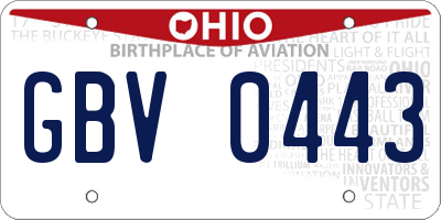 OH license plate GBV0443