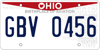 OH license plate GBV0456