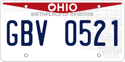 OH license plate GBV0521