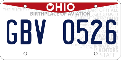 OH license plate GBV0526