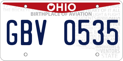 OH license plate GBV0535