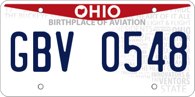 OH license plate GBV0548