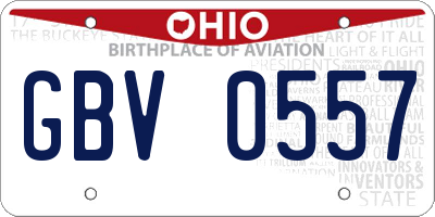 OH license plate GBV0557