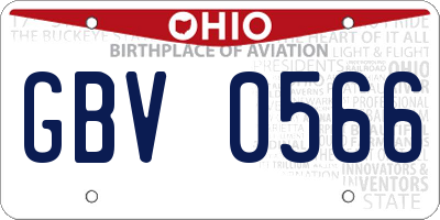OH license plate GBV0566