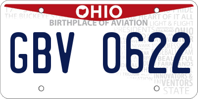 OH license plate GBV0622