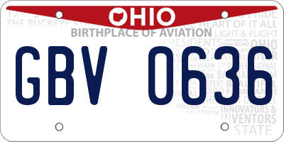 OH license plate GBV0636