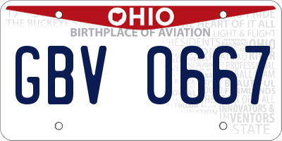 OH license plate GBV0667
