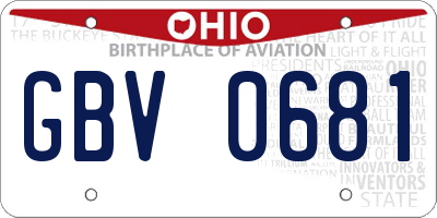 OH license plate GBV0681