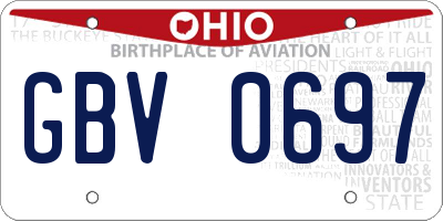 OH license plate GBV0697