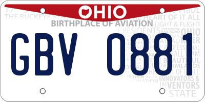 OH license plate GBV0881