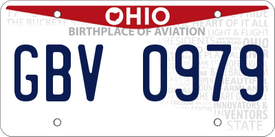OH license plate GBV0979