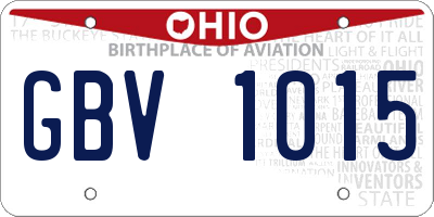 OH license plate GBV1015