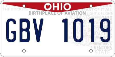 OH license plate GBV1019